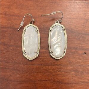 Kendra Scott Elle Gold and Ivory Mother of Pearl Dangle Earrings